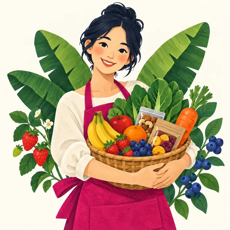 分享蔬果與美味的品牌故事插畫